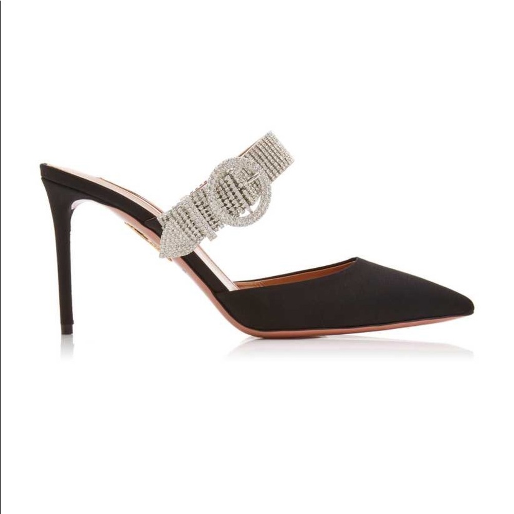 Aquazzura Chain Reaction Crystal-Embellished Mules